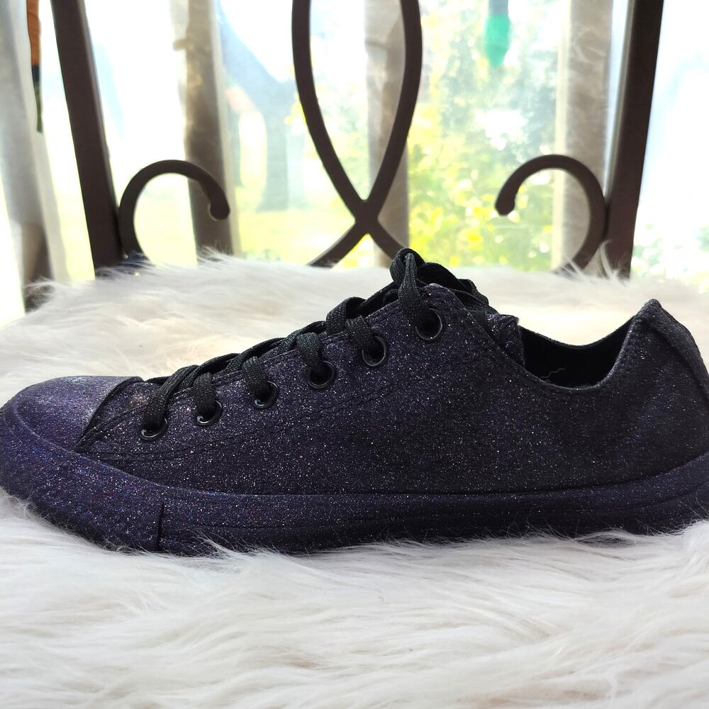 5159)Converse All Star Chuck Taylor Purple Low Top Glitter  Shoes Unisex W10/US8 - Picture 3 of 9